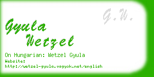 gyula wetzel business card